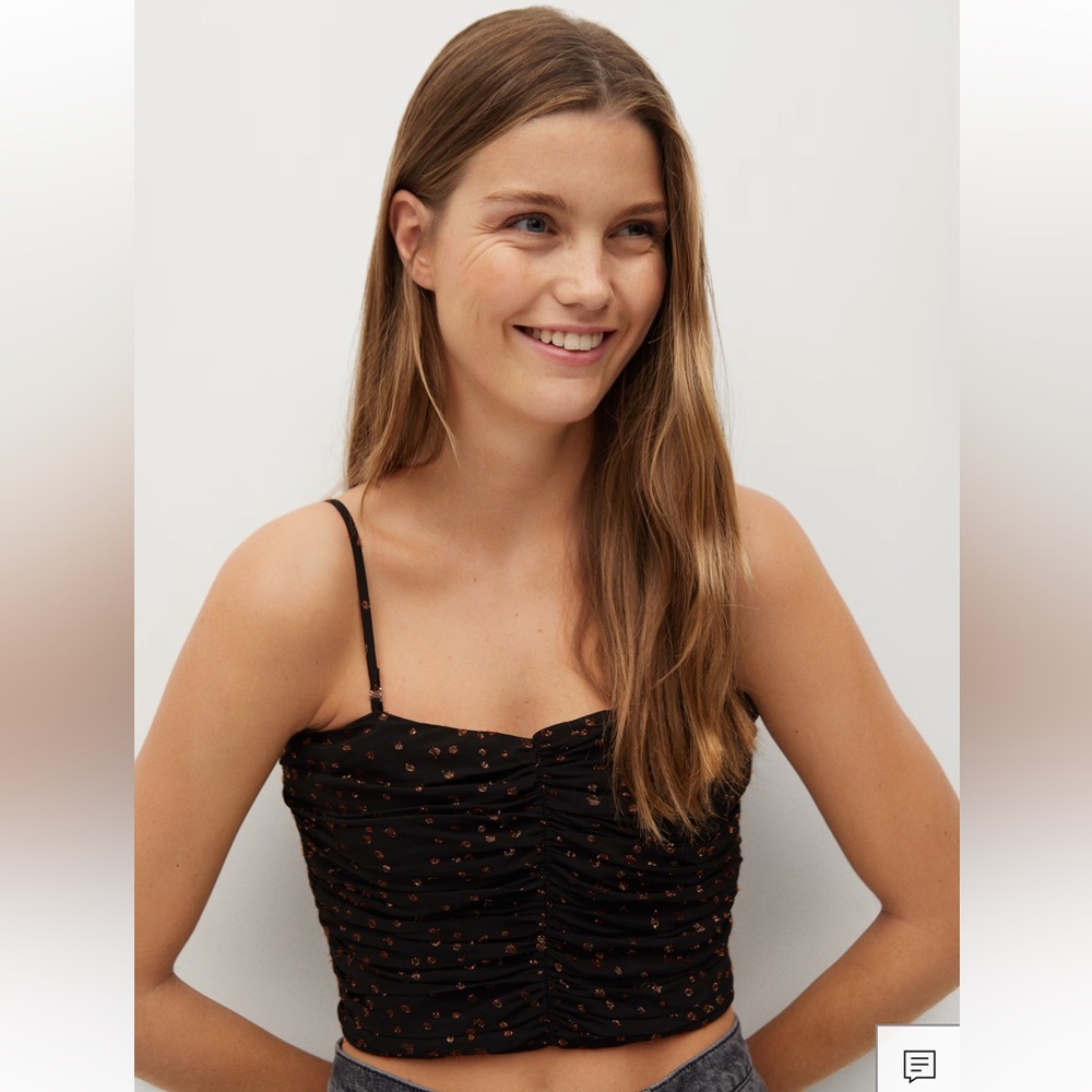 Mango Glossed-effect Top